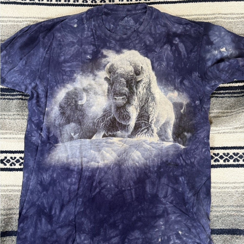 WILD BUFFALO TIE-DYE THE MOUNTAIN T-Shirt MEDIUM/LARGE nature animal